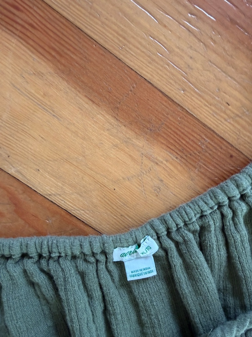 Aerie Green Short Sleeve Muslin Cotton Romper XL - Picture 2 of 4